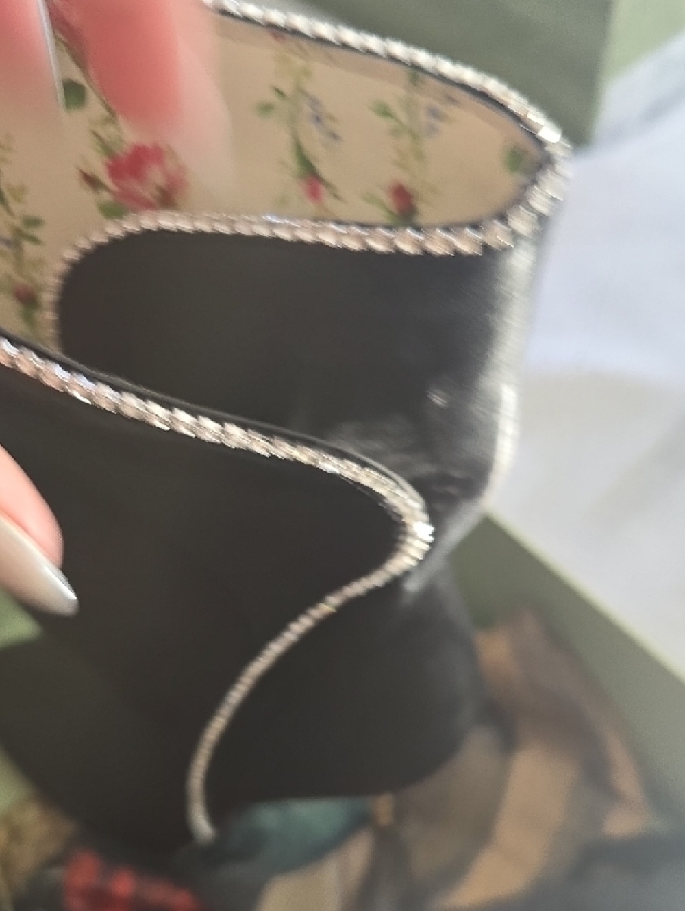 Gucci Black Knee-High Stiletto Boots with Rhinestone Trim - Picture 9 of 12
